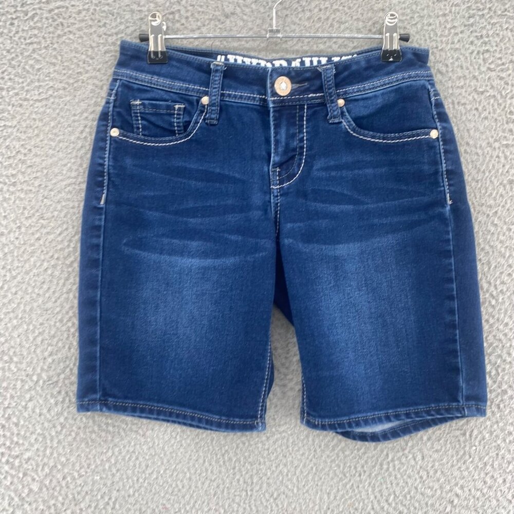 HYDRAULIC Shorts Womens 6 Lola Curvy Blue Dark Wash Denim Jeans Stretch Cutoff*